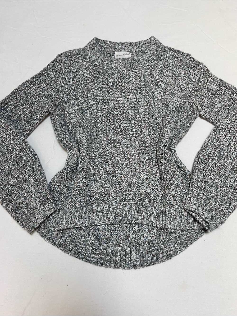 Cozy Marled Crewneck Sweater in Grey